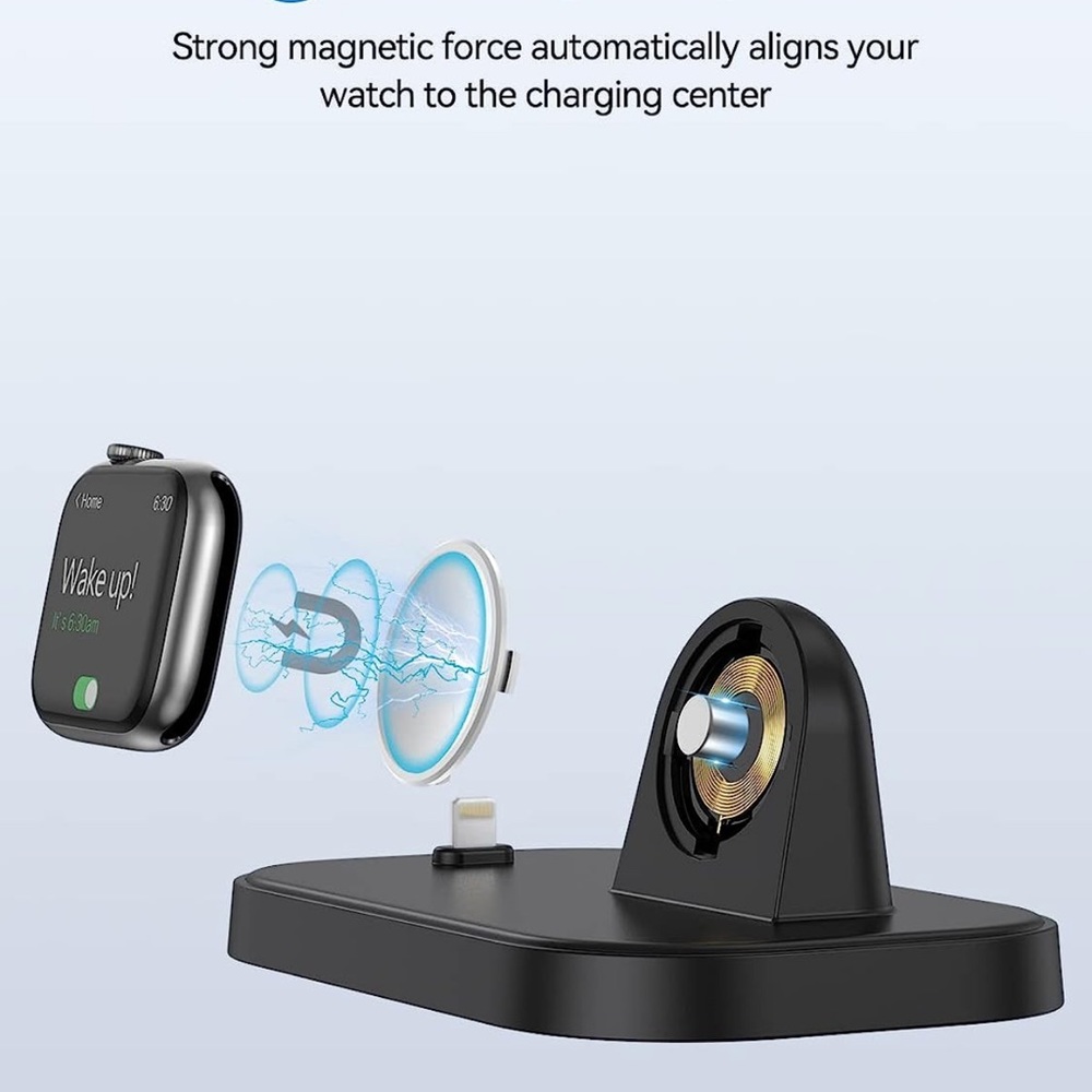 Portable Charger Stand for Apple Watch, 2 in 1 iWatch Charger with USB C Cable - Picture 2 of 6